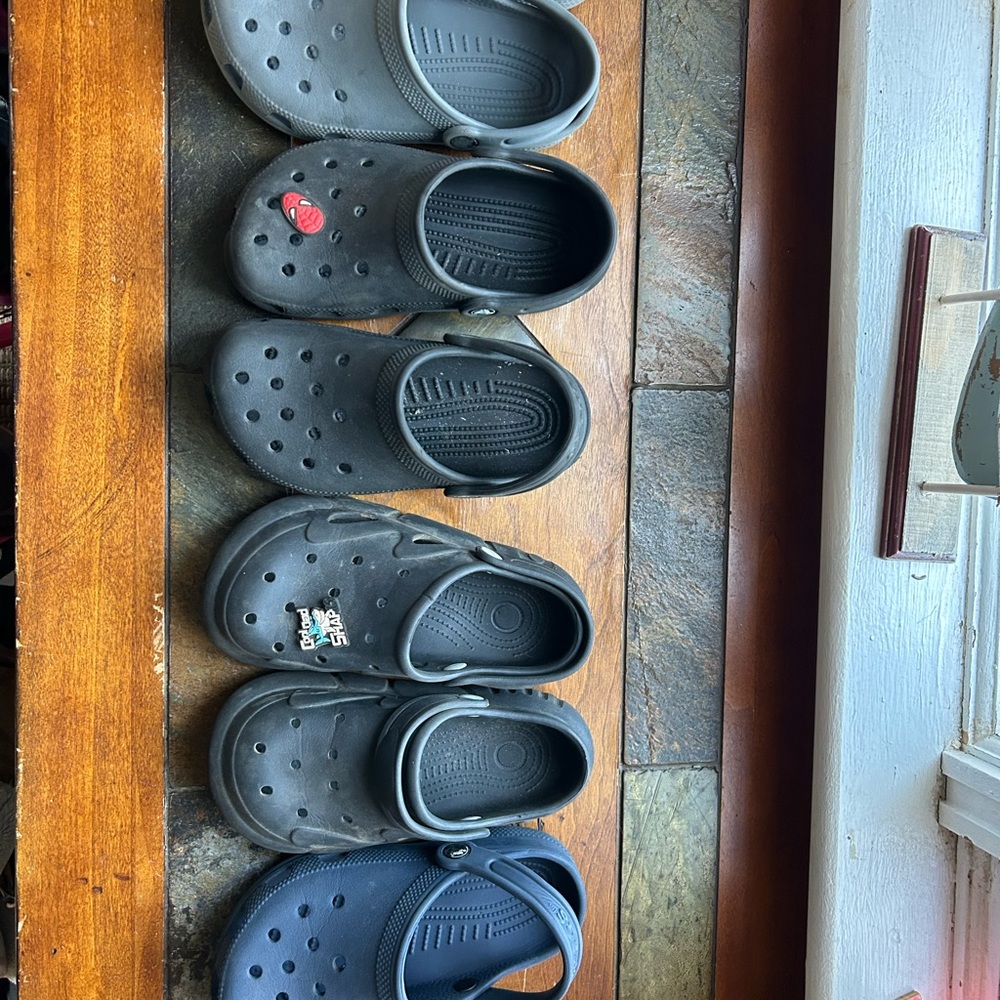 CROCS Kids Black and Navy Clog Sandals
